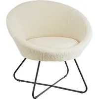 Tectake Cocktailsessel, gepolstert, mit Bouclé- oder Samtbezug, pulverbeschichtetes Stahlgestell,