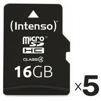 Intenso MicroSDHC Card 16 GB 5er Pack