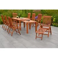Merxx Garten-Essgruppe »Comodoro«, (Set, 9 tlg.), 6 Klappsessel, 2