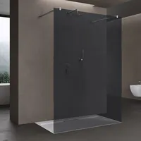 Doporro Duschwand Duschtrennwand 120x200 Walk-In Dusche mit Doppel-Stabilisator aus