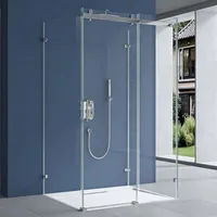 Doporro U-Form Duschkabine 75x120x195cm Duschabtrennung mit Schiebetür inkl. 4cm