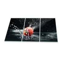 Decorwelt Herdabdeckplatte Abdeckung Ceranfeld Abdeckplatte Schneidebrett 3-Teilig 90x52 Gemüse