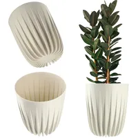 Kadax Blumentopf aus Kunststoff, rund, 14.5 cm, Creme