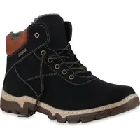 VAN HILL Herren Warm Gefüttert Winter Boots Stiefelette Profil-Sohle