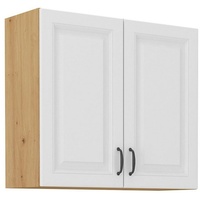 Küchen-Preisbombe Hängeschrank 80 cm Stilo Weiss + Eiche Artisan