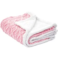 Beliani Kuscheldecke HONEYCOMB 150 x 200 cm Rosa