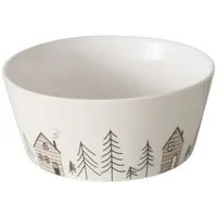 Boltze Schale mit winterlichem Tannenbaummotiv HOMEWOOD, Ø15 cm