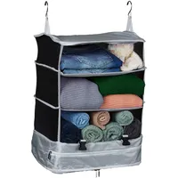 Relaxdays Gepäck Organizer zum Hängen, 4 Fächer, tragbarer Packwürfel,