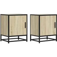 VidaXL Nachttische 2 Stk. Sonoma-Eiche 40x31x50cm Holzwerkstoff Metall