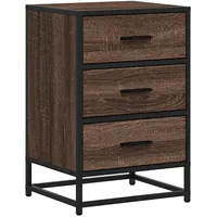 VidaXL Nachttisch Braun Eichen-Optik 40x34,5x60cm Holzwerkstoff Metall