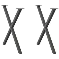 VidaXL Esstischbeine X-Form 2 Stk. Anthrazit 70x(72-73) cm Stahl