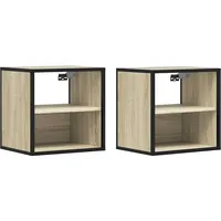 VidaXL Wand-Nachttische 2 Stk. Sonoma-Eiche 40x31x39,5 cm