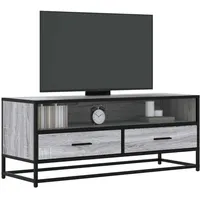 VidaXL TV-Schrank Grau Sonoma 100x34,5x40 cm Holzwerkstoff und Metall