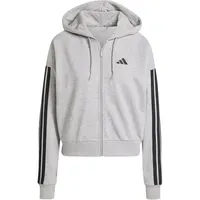 Adidas Essentials 3-Streifen French Terry Kapuzenjacke Medium Grey Heather