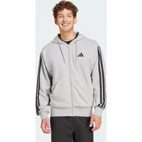 Adidas Essentials 3-Streifen French Terry Reißverschlusspullover Medium Grey Heather