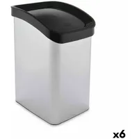 Berilo Papierkorb Berilo D085-1 Silberfarben Kunststoff 12 L Neigung