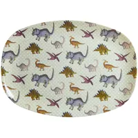Rice Rechteckig Melaminteller New Dino Print in grün |