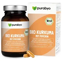 Purabyo BIO Kurkuma Extrakt Kapseln, hochdosiert mit 95% Curcuminoiden,