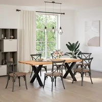 VidaXL Esstisch mit Baumkanten 220x100x74 cm Massivholz Eiche Rechteck