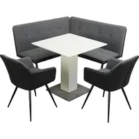 Hti-Living HTI-Living, Essgruppe, Sitzgruppe Anthrazit/Grau/Weiss Joschka (MDF)