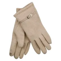 Capelli New York Fleecehandschuhe, mit Zierriemen, beige