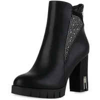 VAN HILL Damen Klassische Stiefeletten in Schwarz PU