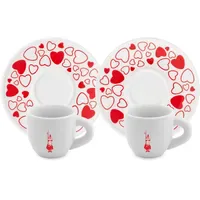 Bialetti Set 2 Tassen Moka Herz inkl. Untertassen