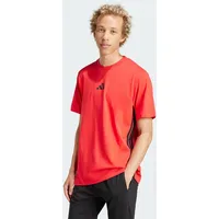 Adidas Essentials 3-Streifen Single Jersey Kurzarm-T-Shirt Pure Ruby /