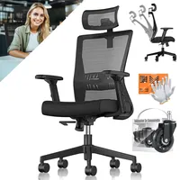 Kesser KESSER® Bürostuhl mit verstellbaren Armlehnen Drehstuhl mit Lendenwirbelstütze