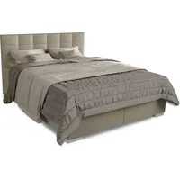 Juskys Boxspringbett Seattle 180x200cm - weicher Malmo-Stoff, komfortable Einstiegshöhe