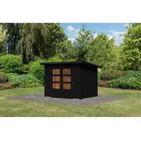 Karibu Gartenhaus Stockach 3 Schwarz 197 x 242 x