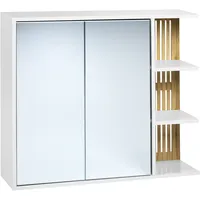 Beliani Bad Spiegelschrank Weiß