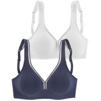 PETITE FLEUR T-Shirt-BH Damen marine+weiß Gr.90C