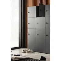 Schildmeyer Locked Spind Schrank Set Garderobenschrank 4x1x2 grau