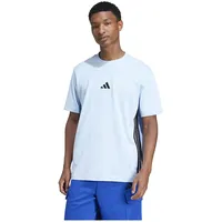 Adidas Essentials 3-Streifen Single Jersey Kurzarm-T-Shirt Glow Blue /