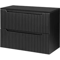 [en.casa] En.Casa, Waschbeckenunterschrank, Waschtischunterschrank Skelbolu 80x60x40 cm Schwarz