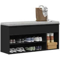 VidaXL Schuhbank Schwarz 102x30,5x45 cm Holzwerkstoff