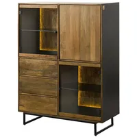 MASSIVMOEBEL24.DE Highboard Mango / Altholz 111x47x145 schwarz / natur
