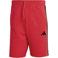 Adidas Herren Essential Three Stripes Fleece Short, Pure Ruby/Black,