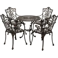 DEGAMO Bistroset Jugendstil 5-teilig, Aluguss bronze antik,