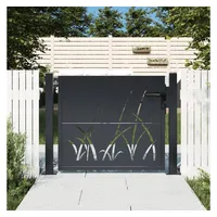 VidaXL Gartentor Anthrazit 105x105 cm Stahl Gras-Design - vidaXL