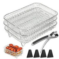 BYKITCHEN heißluftfritteuse zubehör for Ninja, 2 Schichten Airfryer Rack