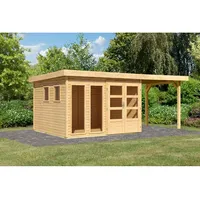 Karibu Gartenhaus Lahar 3,5/5/6 mit 240 cm Schleppdach -19