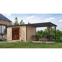 Karibu Metall-Holzgartenhaus Hybridhaus Pluto A/B/C/D - 28 mm Holz-Ausführung: