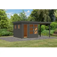 Karibu Gartenhaus Lahar 3,5/5/6 mit 240 cm Schleppdach -19