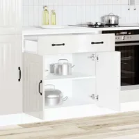 VidaXL Küchen-Unterschrank Lucca Hochglanz-Weiß Holzwerkstoff
