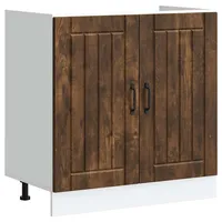 VidaXL Spülenunterschrank Lucca Räuchereiche Holzwerkstoff