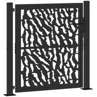 VidaXL Gartentor Schwarz 105x106 cm Stahl Spurendesign