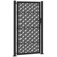 VidaXL Gartentor Schwarz 105x180 cm Stahl Kreuz-Design