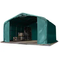 TOOLPORT Lagerzelt 6x6 m Zelthalle, PVC-Plane, dunkelgrün